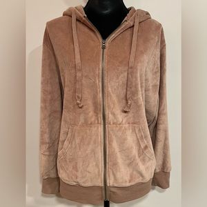 NWT Velour Zip Hoodie by RD Style | Medium | Nude / Blush